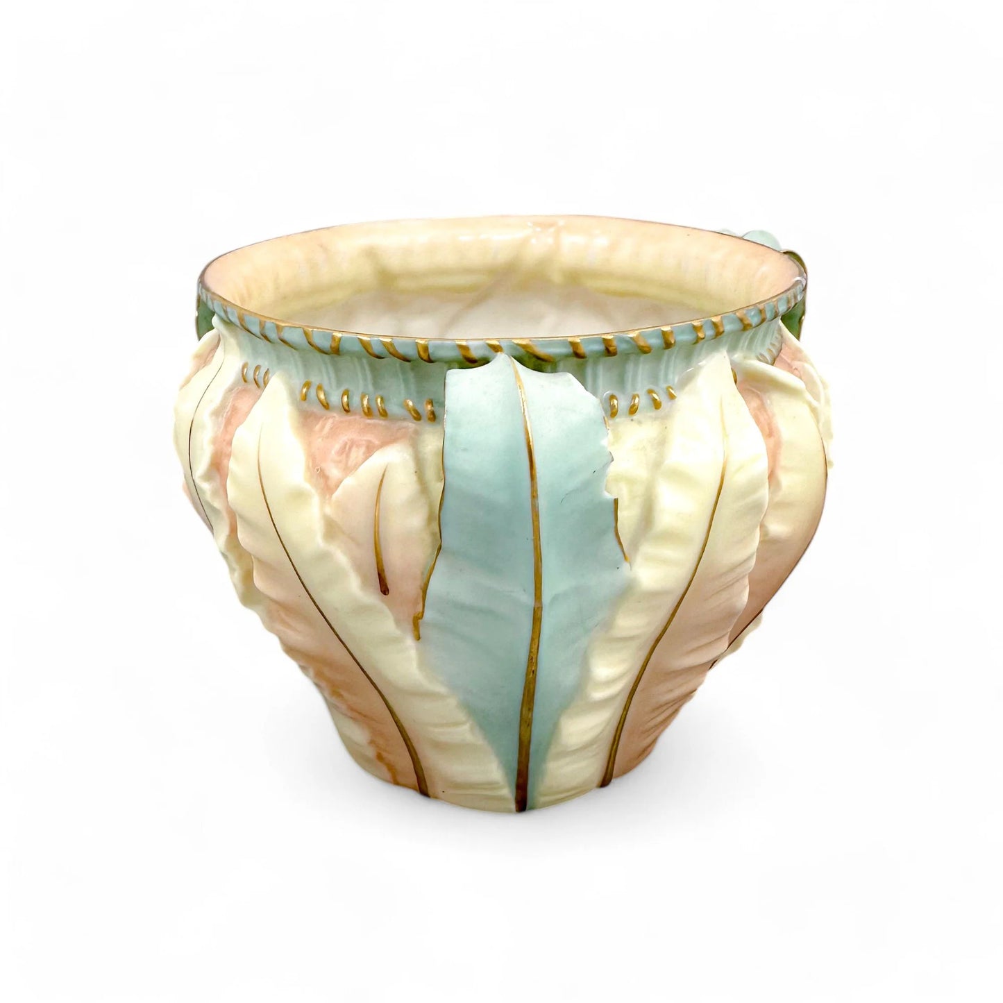 Art Nouveau Royal Worcester porcelain blush jardiniere / cache pot