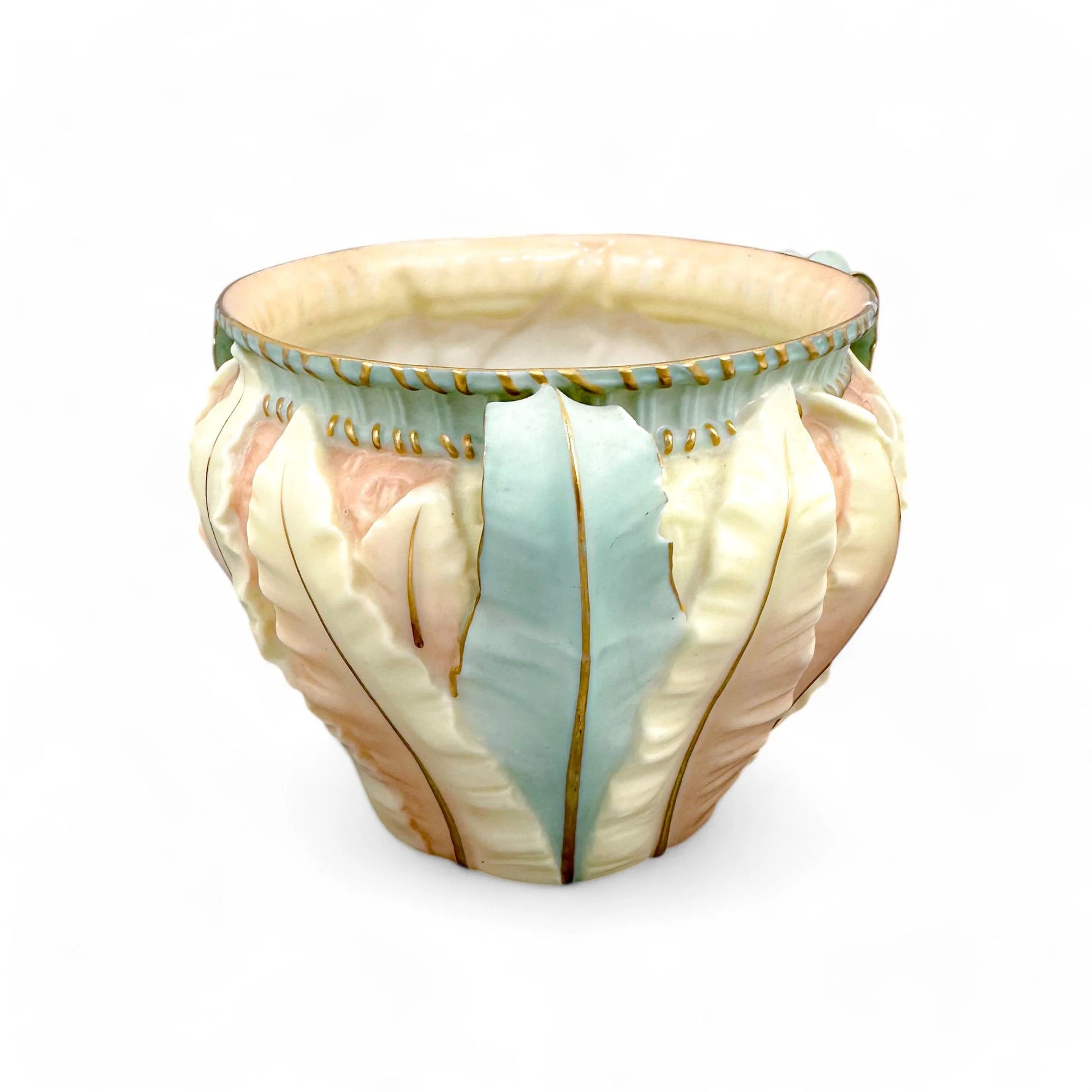 Art Nouveau Royal Worcester porcelain blush jardiniere / cache pot