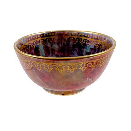 Miniature Art Deco Daisy Makeig-Jones for Wedgwood red Fairyland lustre porcelain bowl