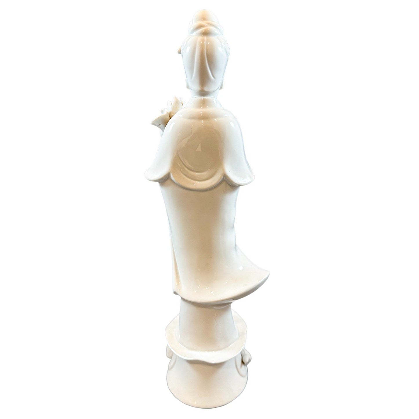 Blanc de Chine porcelain figurine of "Quan Yin on Lotus Blossom"
