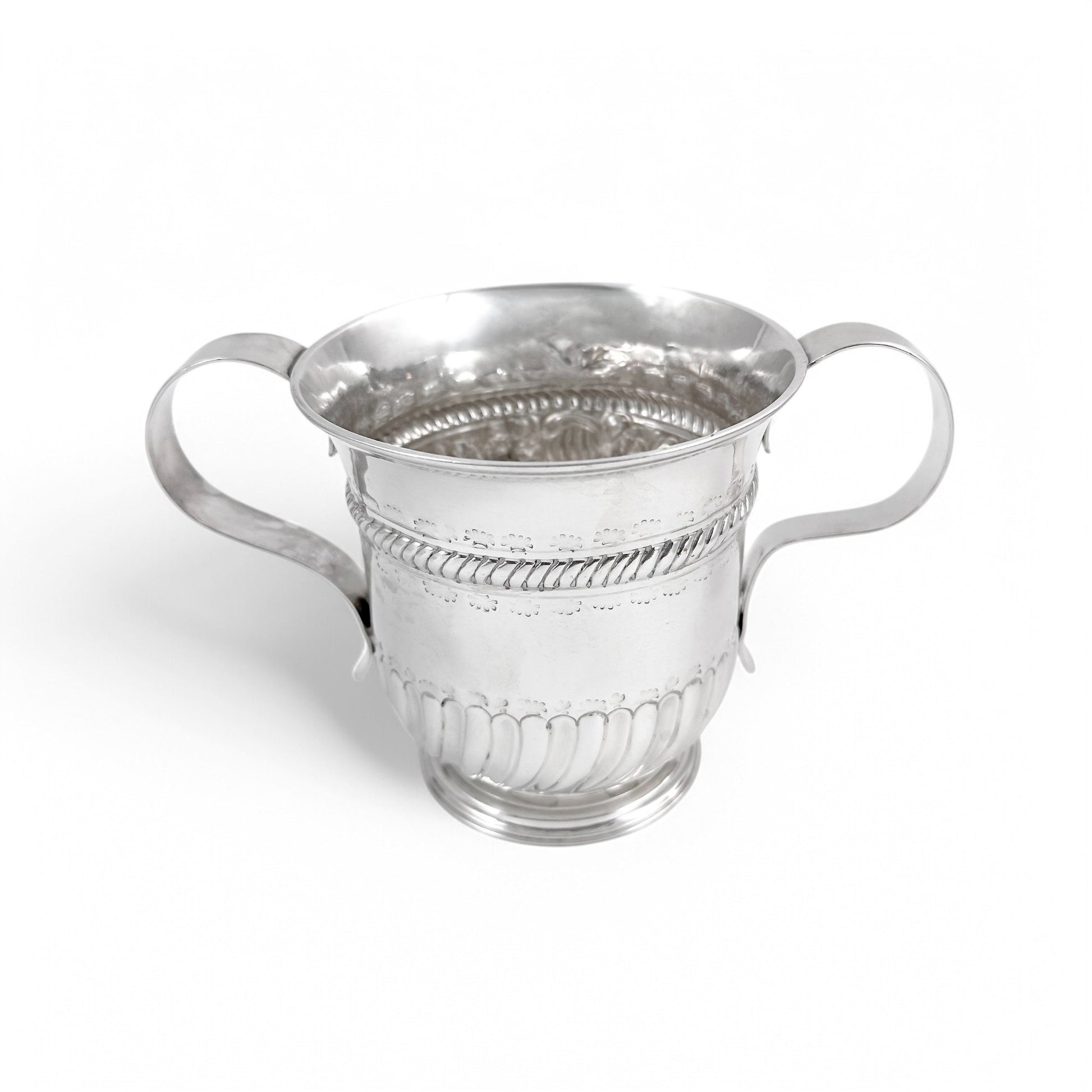 Georgian sterling silver two handled sugar bowl / porringer, William & Robert Peaston, 1761