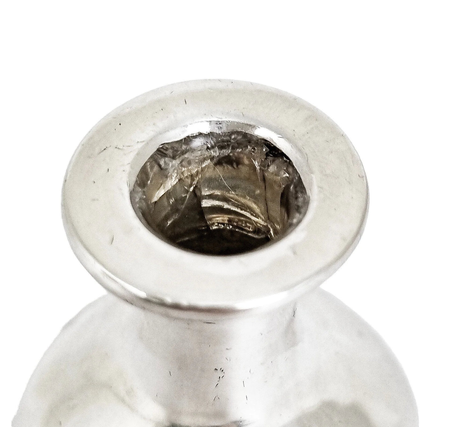 1910's American perfume scent bottle with full sterling silver overlay