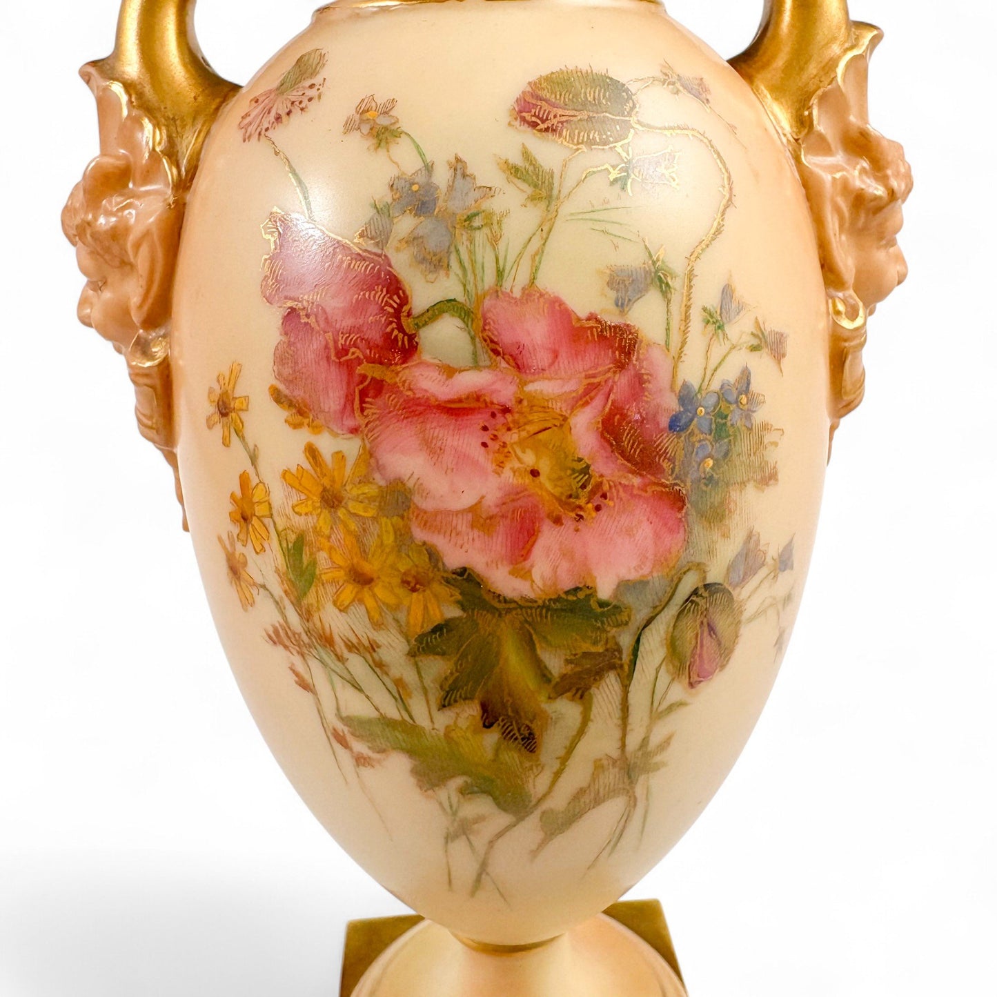 Royal Worcester blush ivory porcelain urn vase 1716 Art Nouveau 1903