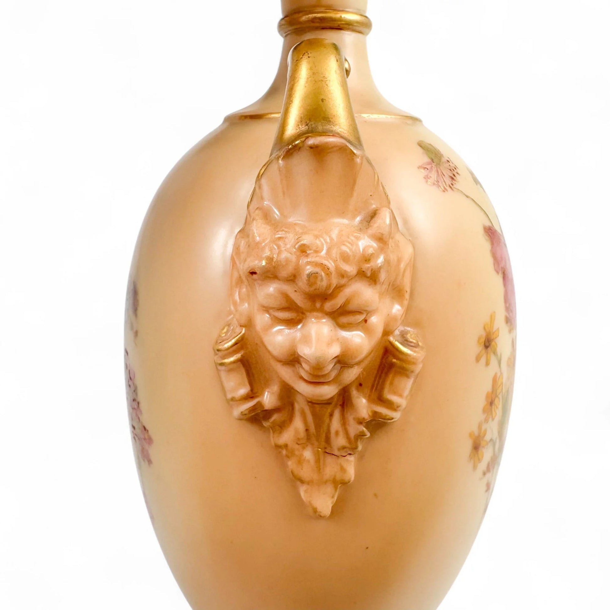 Royal Worcester blush ivory porcelain urn vase 1716 Art Nouveau 1903