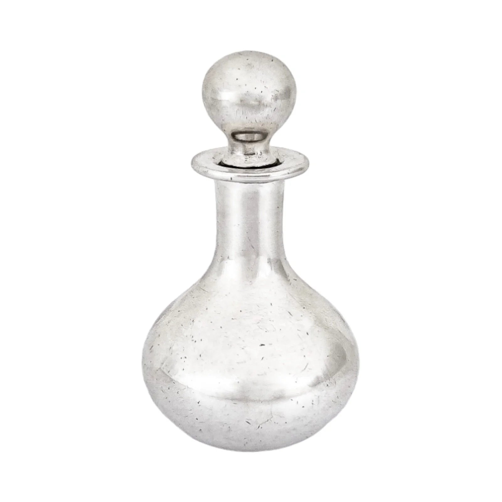 1910's American perfume scent bottle with full sterling silver overlay