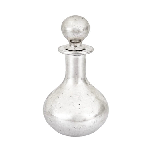 1910's American perfume scent bottle with full sterling silver overlay