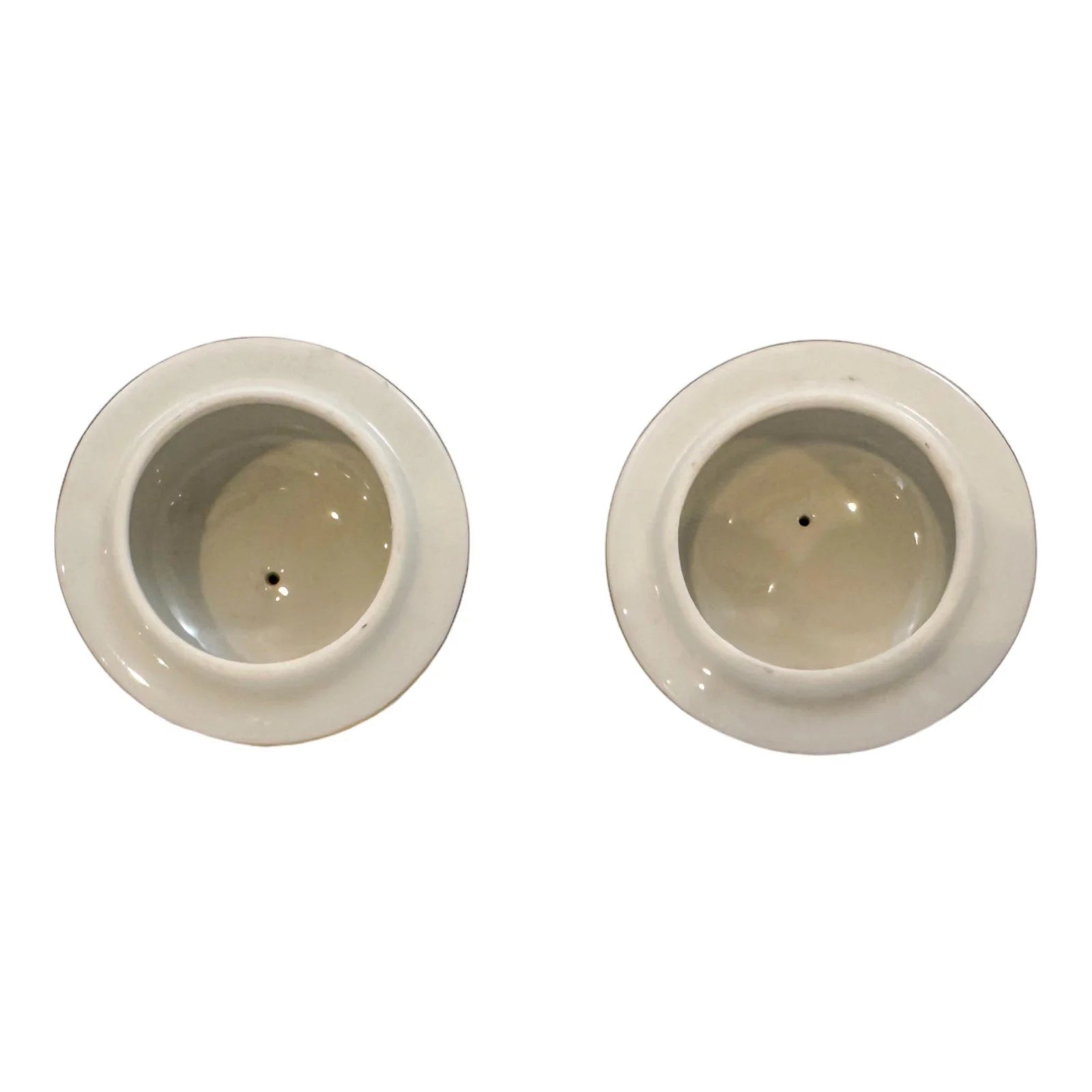 Pair of Royal Europe porcelain ginger jars with moulded lids and hand-painted with flowers