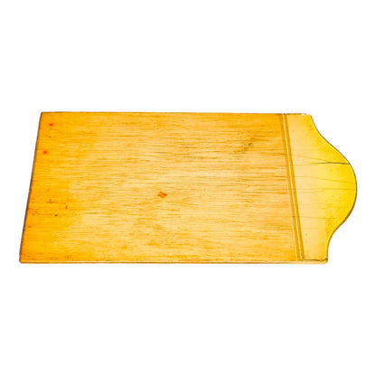 Georgian style rustic painted yellow wood storage box with pull out tray and ladybird