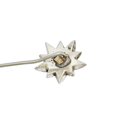 Victorian old mine cut paste 900 silver starburst hat / scarf / tie stick pin