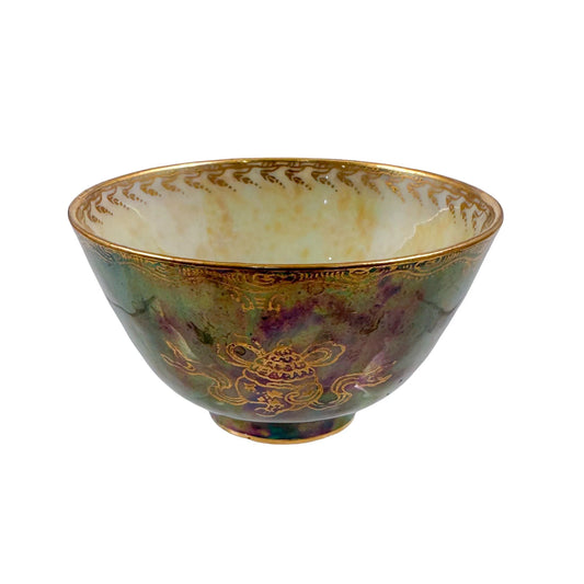 Daisy Makeig-Jones for Wedgwood miniature Fairyland lustre bowl, Tibetan dragon motif