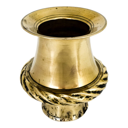19th century Indian brass lota water pot with fluted rope border