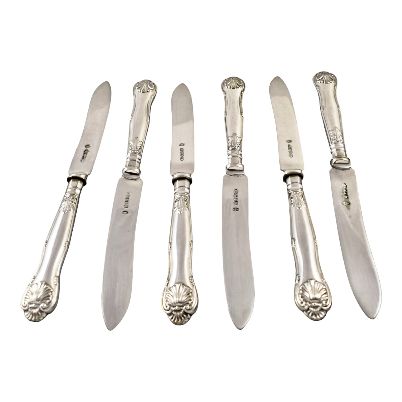 Victorian Queens silver plate 16 piece 6 person fish cutlery set, 4 servers in oak canteen
