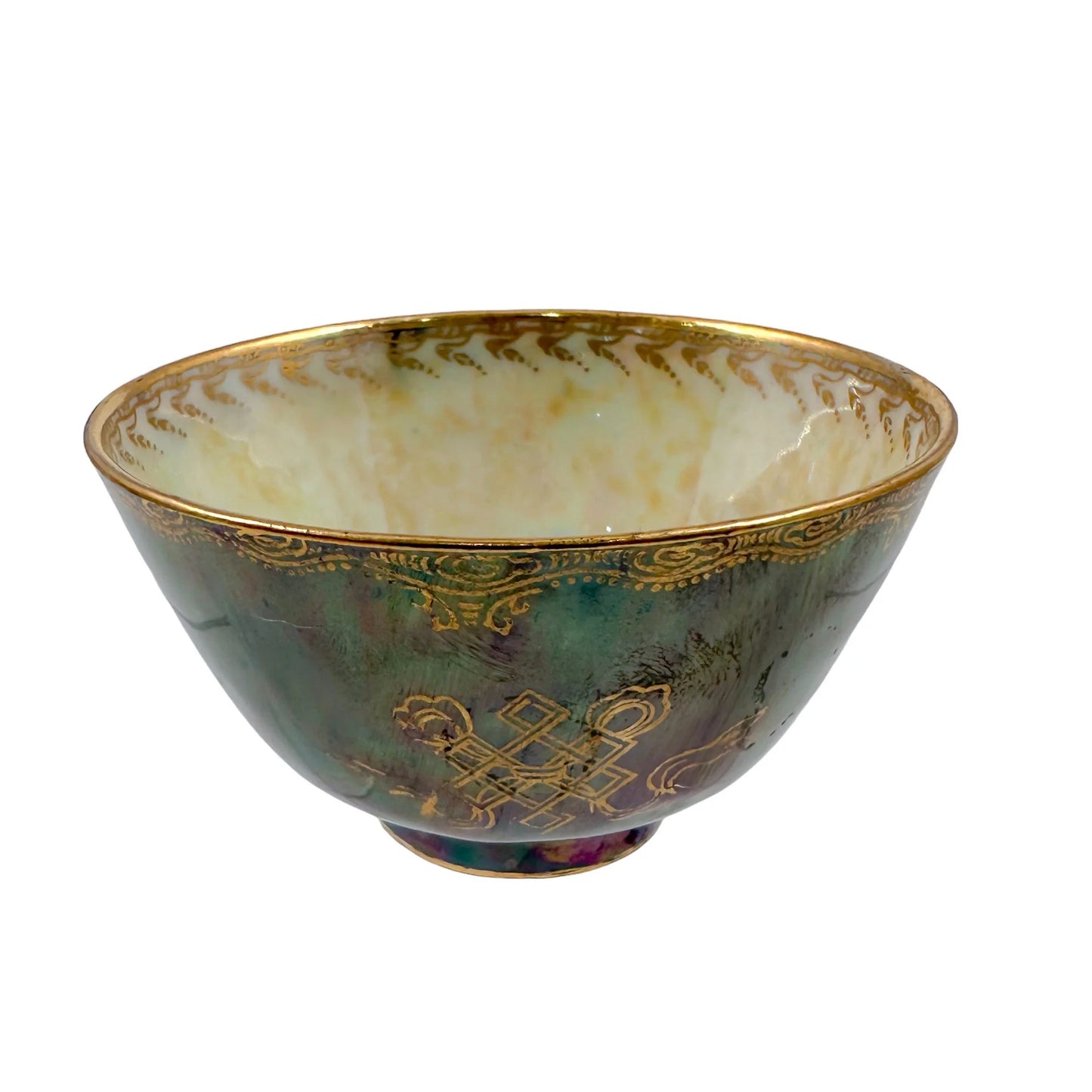 Daisy Makeig-Jones for Wedgwood miniature Fairyland lustre bowl, Tibetan dragon motif