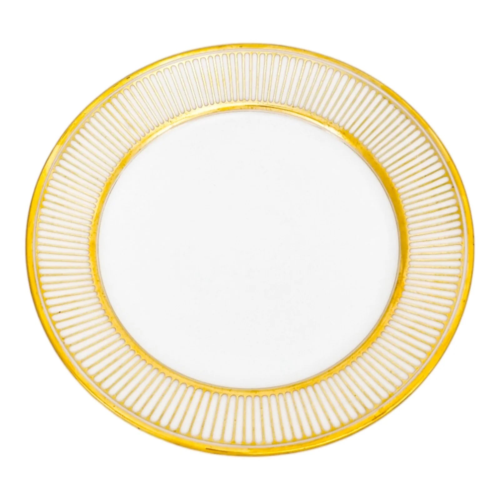 French Empire Old Paris porcelain set of 3 gilded side / dessert plates, Jean-Pierre Feuillet