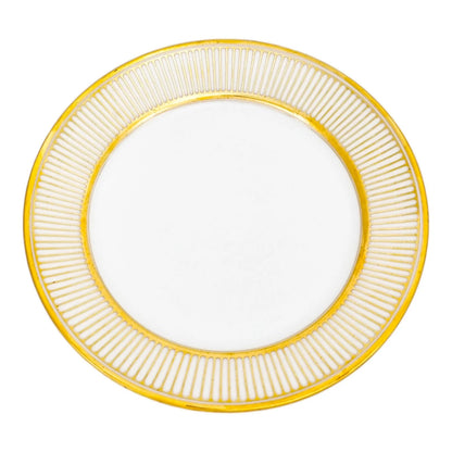 French Empire Old Paris porcelain set of 3 gilded side / dessert plates, Jean-Pierre Feuillet