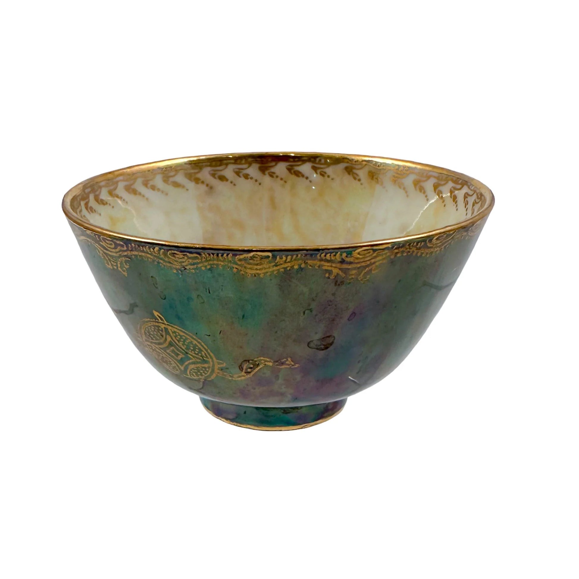 Daisy Makeig-Jones for Wedgwood miniature Fairyland lustre bowl, Tibetan dragon motif