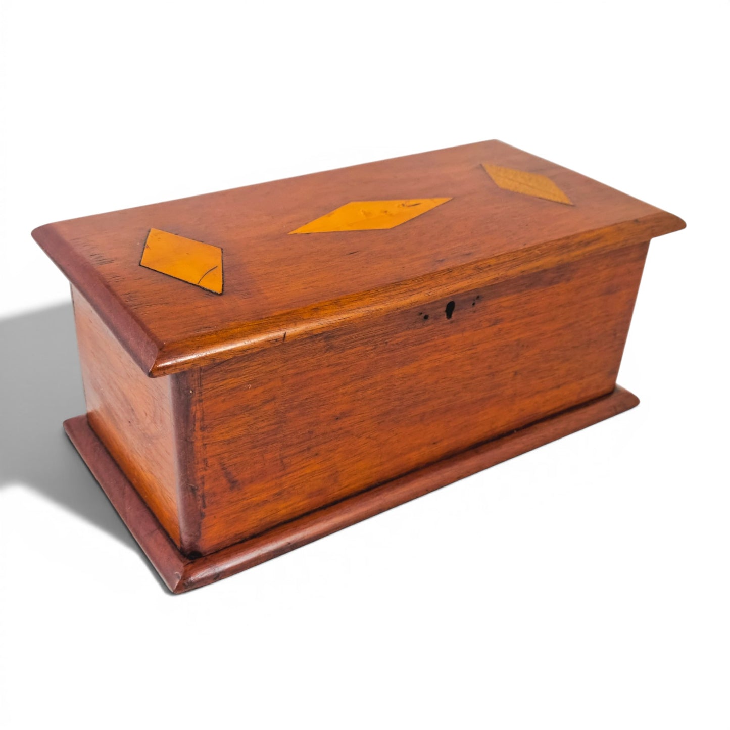 1790's Swedish Gustavian mahogany box, geometric inlay