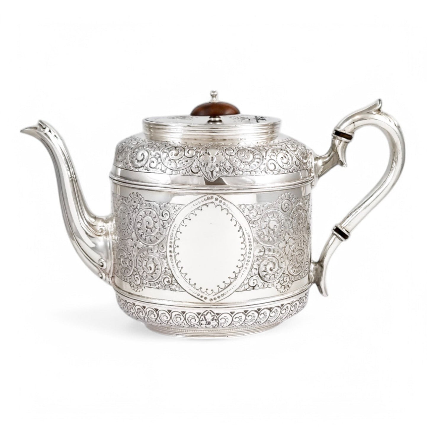 Antique Victorian silver plated three-piece tea set, Rococo Revival and Aestheticism, c. 1880s