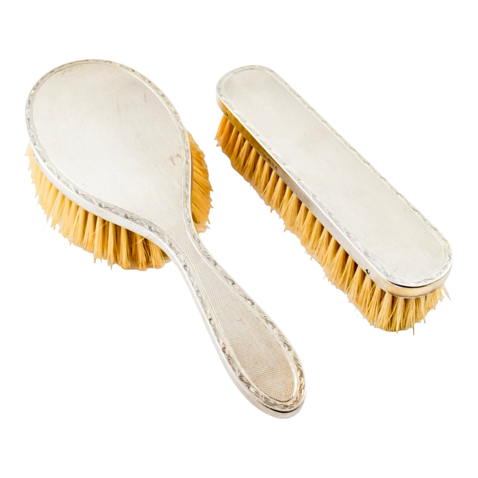 Art Deco style Garrard & Co pair of sterling silver brushes