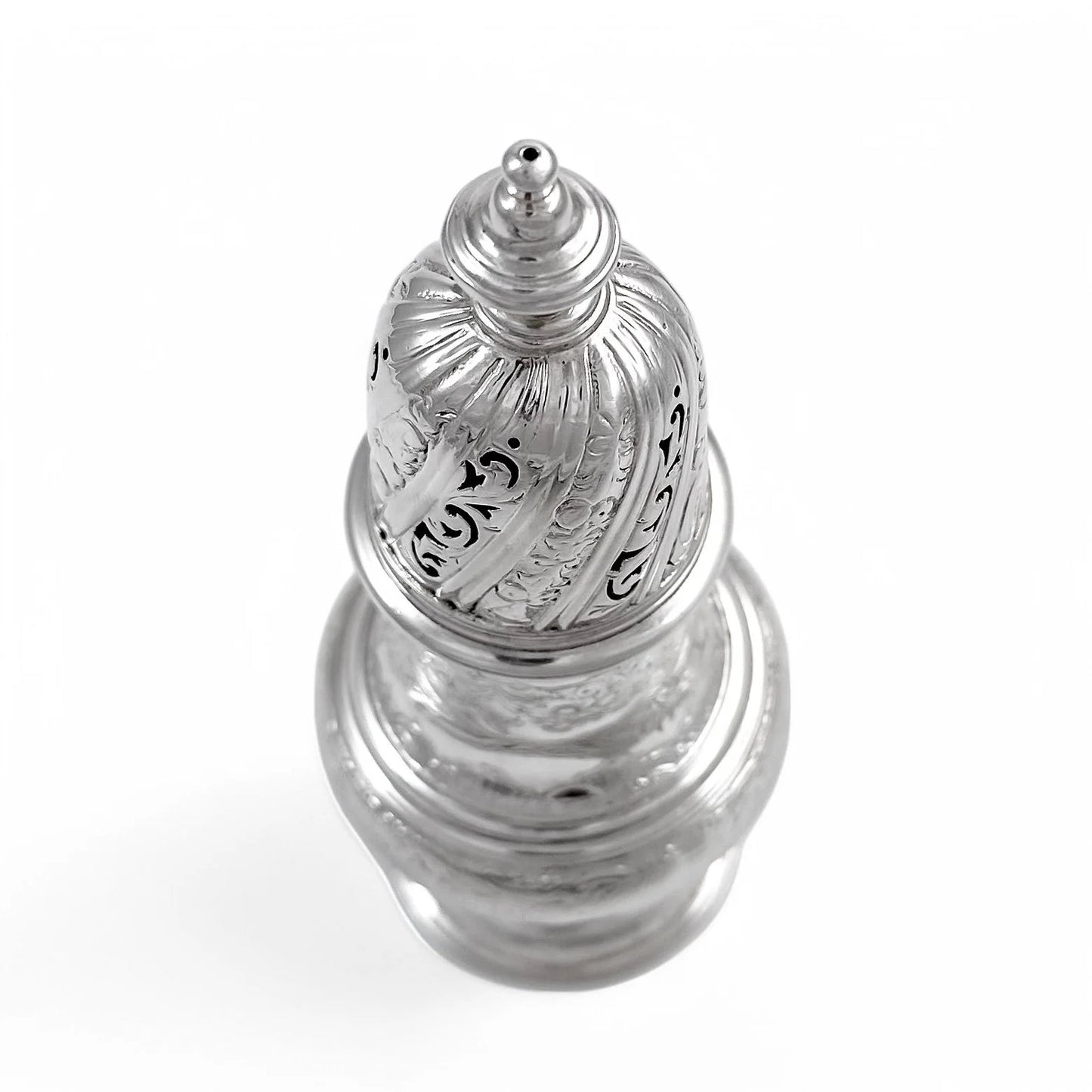 George II large sterling silver pepper pot / sugar sifter / muffineer, Samuel Wood, 1744
