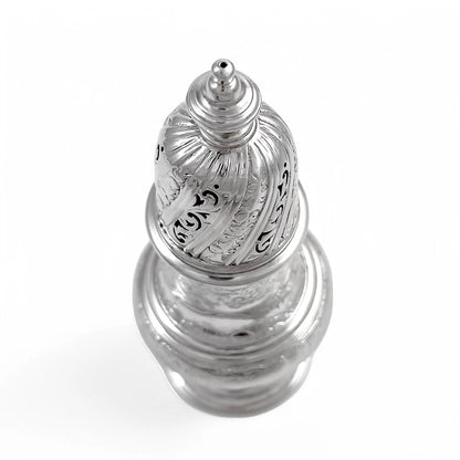 George II large sterling silver pepper pot / sugar sifter / muffineer, Samuel Wood, 1744