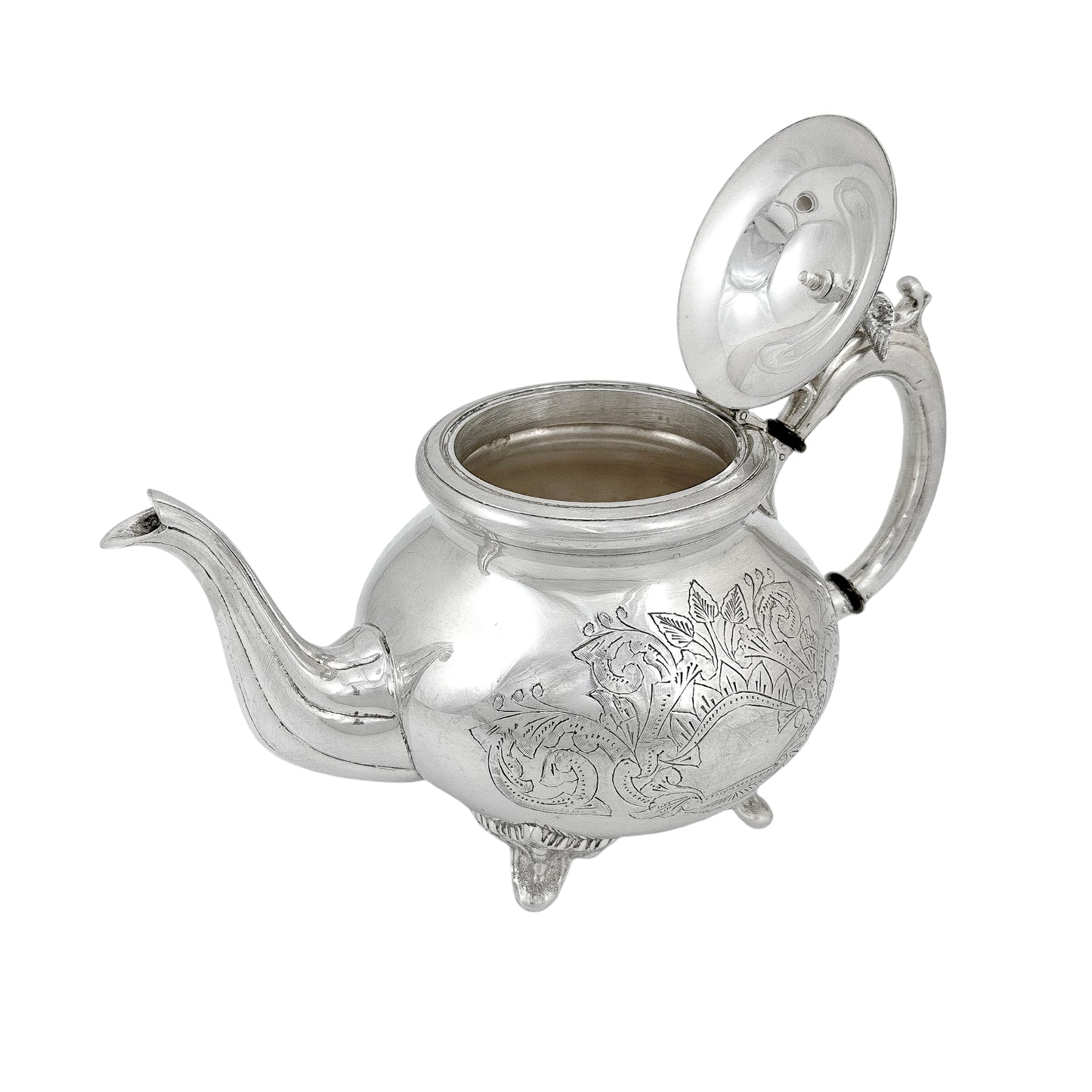 Victorian silver plated large four-piece tea and coffee set with bird finials to lids