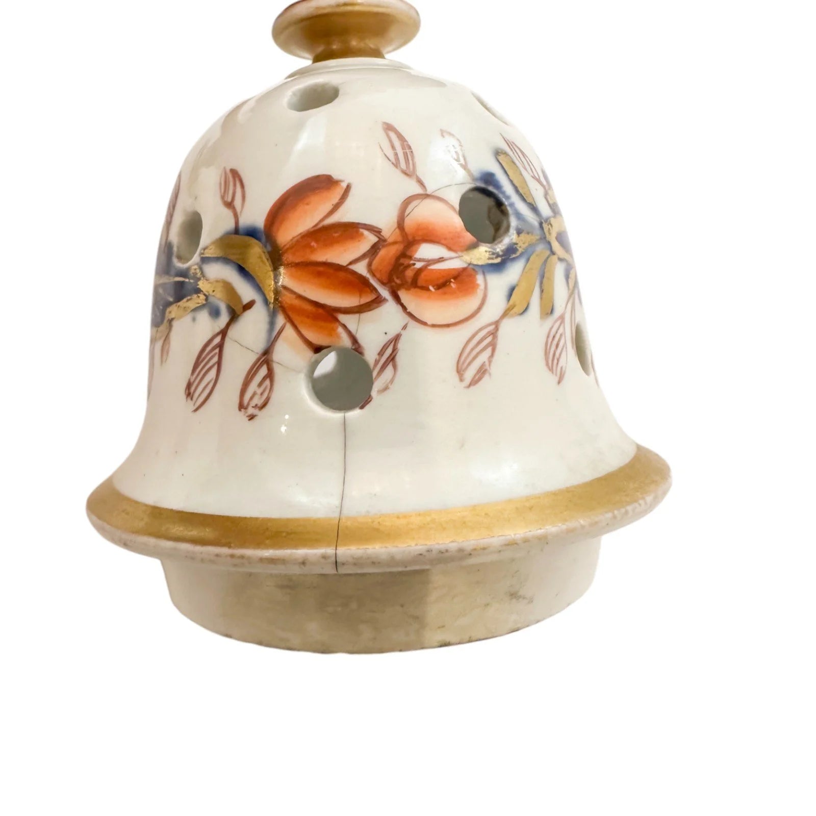 Georgian Mason's Ironstone pot pourri vase / incense burner in "Fence Japan" design