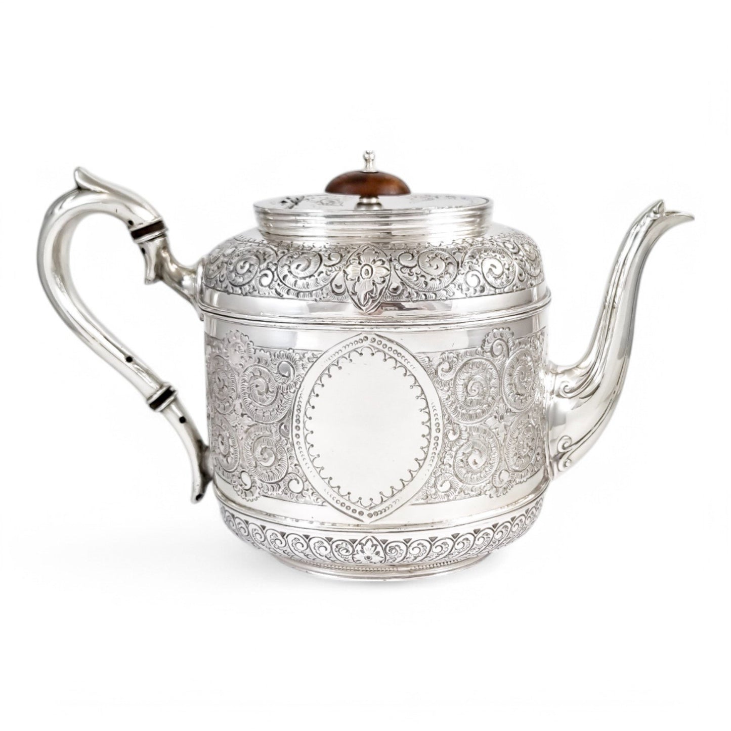 Antique Victorian silver plated three-piece tea set, Rococo Revival and Aestheticism, c. 1880s