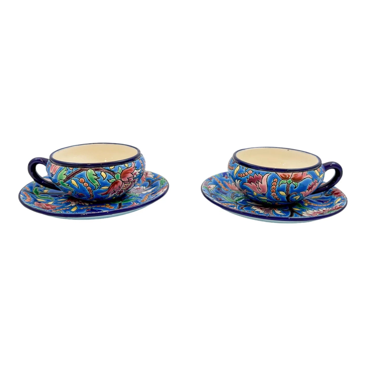 1930's Art Deco Longwy French cloisonné faience enamel pottery tea set, Japanese design