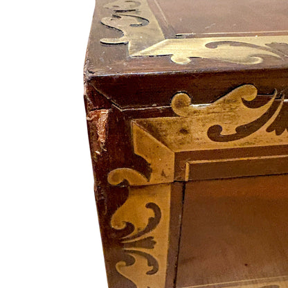 Victorian mahogany writing slope, brass inlay, secret drawers