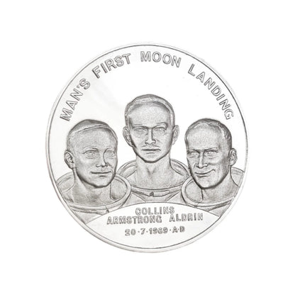 Man's First Moon Landing commemorative sterling silver 1969 Apollo 11 medallion