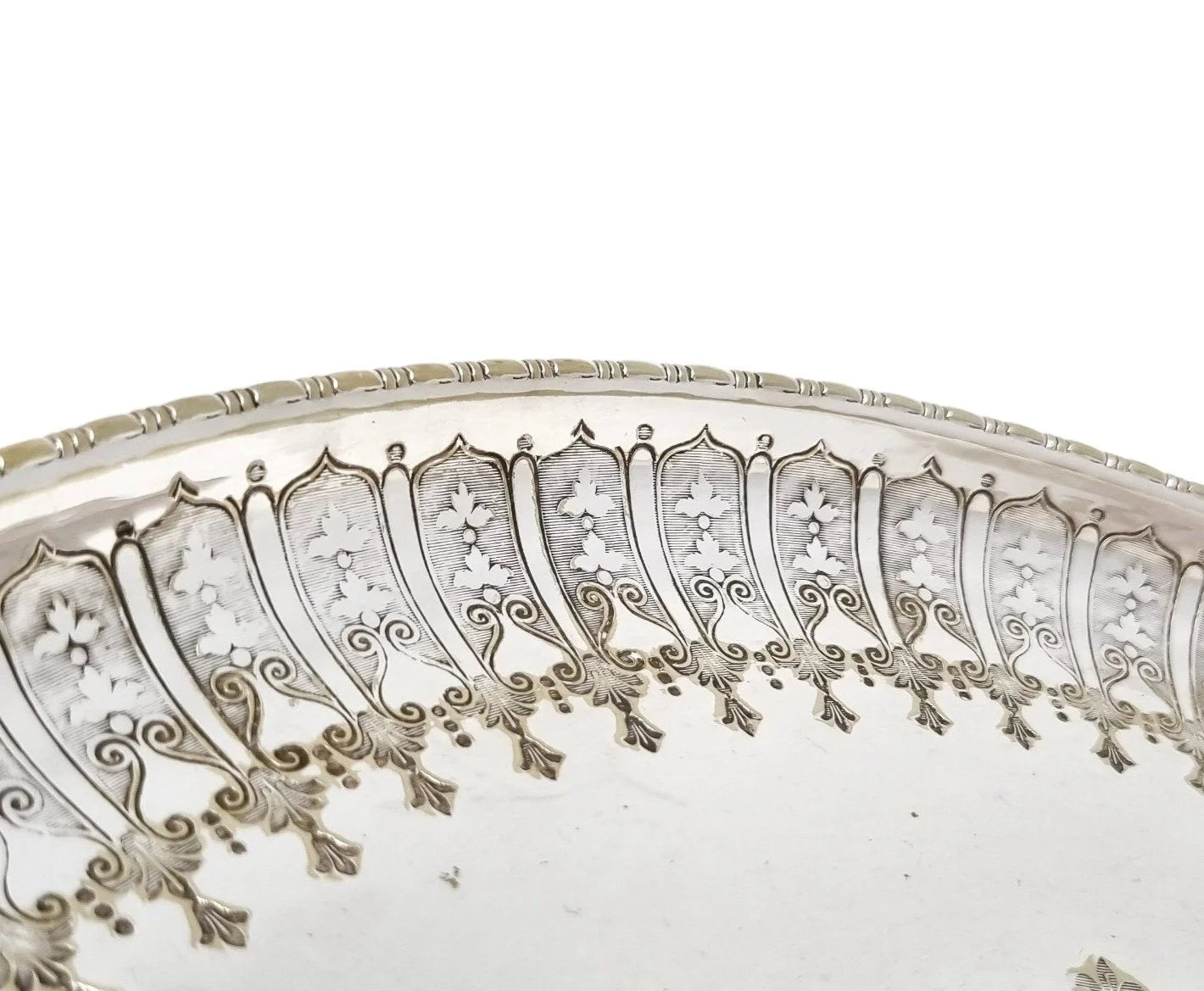 Victorian Walker & Hall silver plated Neoclassical tray on bird claw feet, engraved leaves and scrolls