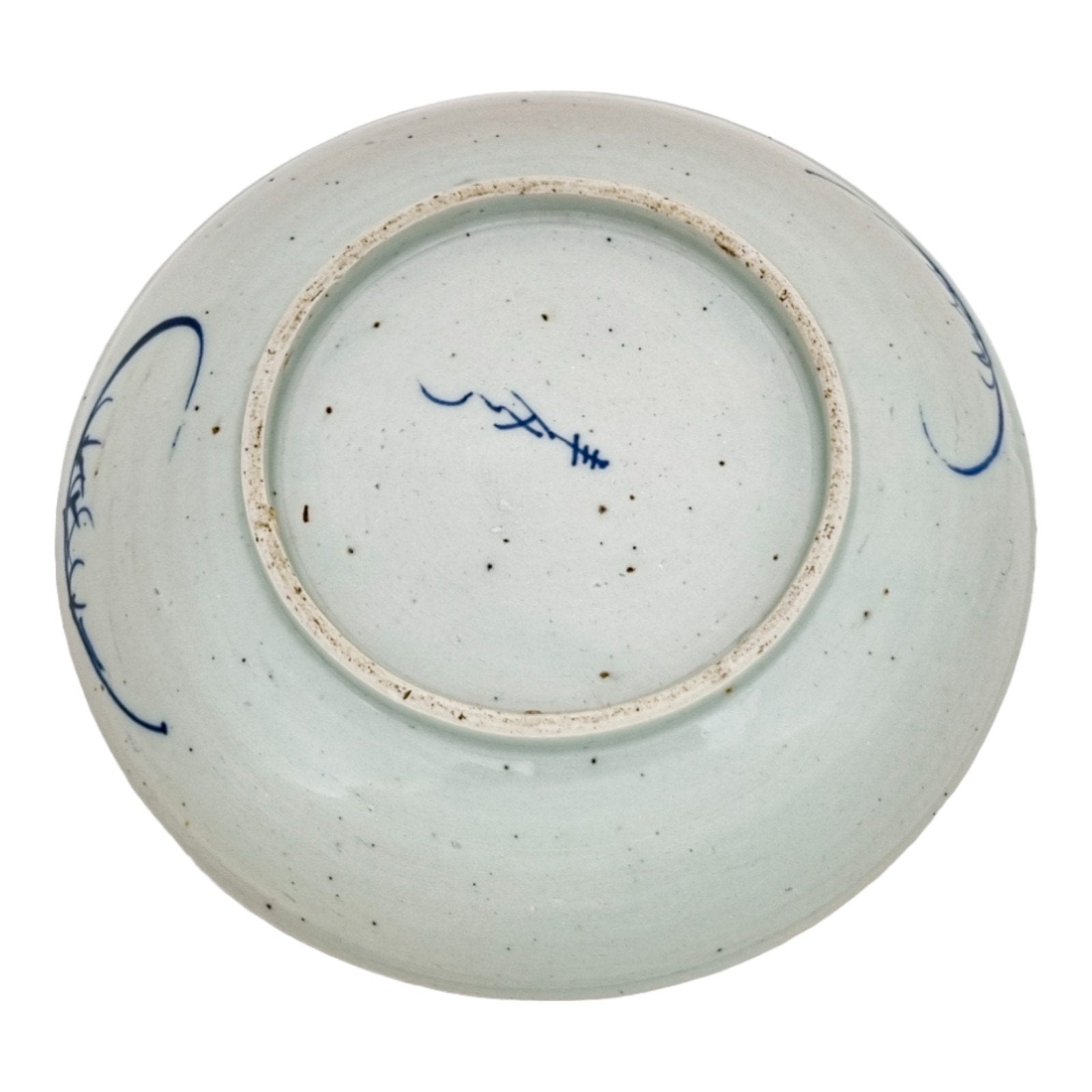 1860's Tongzhi signed Chinese export blue and white porcelain koi carp bowl