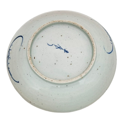 1860's Tongzhi signed Chinese export blue and white porcelain koi carp bowl
