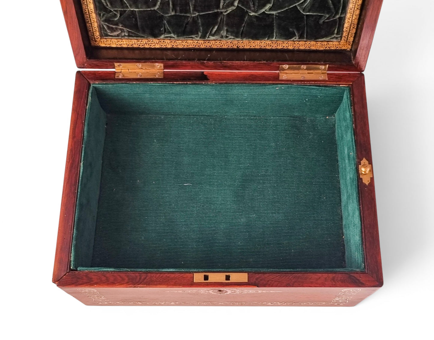 Victorian mother-of-pearl box, mirror & secret drawer