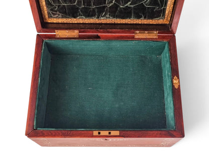 Victorian mother-of-pearl box, mirror & secret drawer