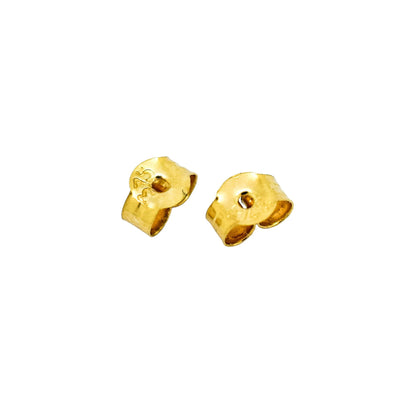 Vintage tri-colour stud earrings in yellow, white and rose gold