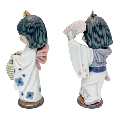 Vintage pair of Lladro porcelain Geisha girls