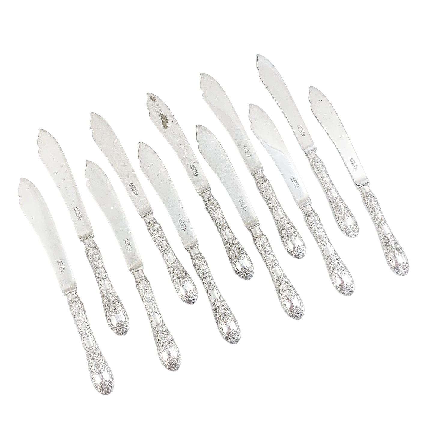 Late Victorian Mappin & Webb silver plated 24 piece 12 person fish cutlery set in oak canteen