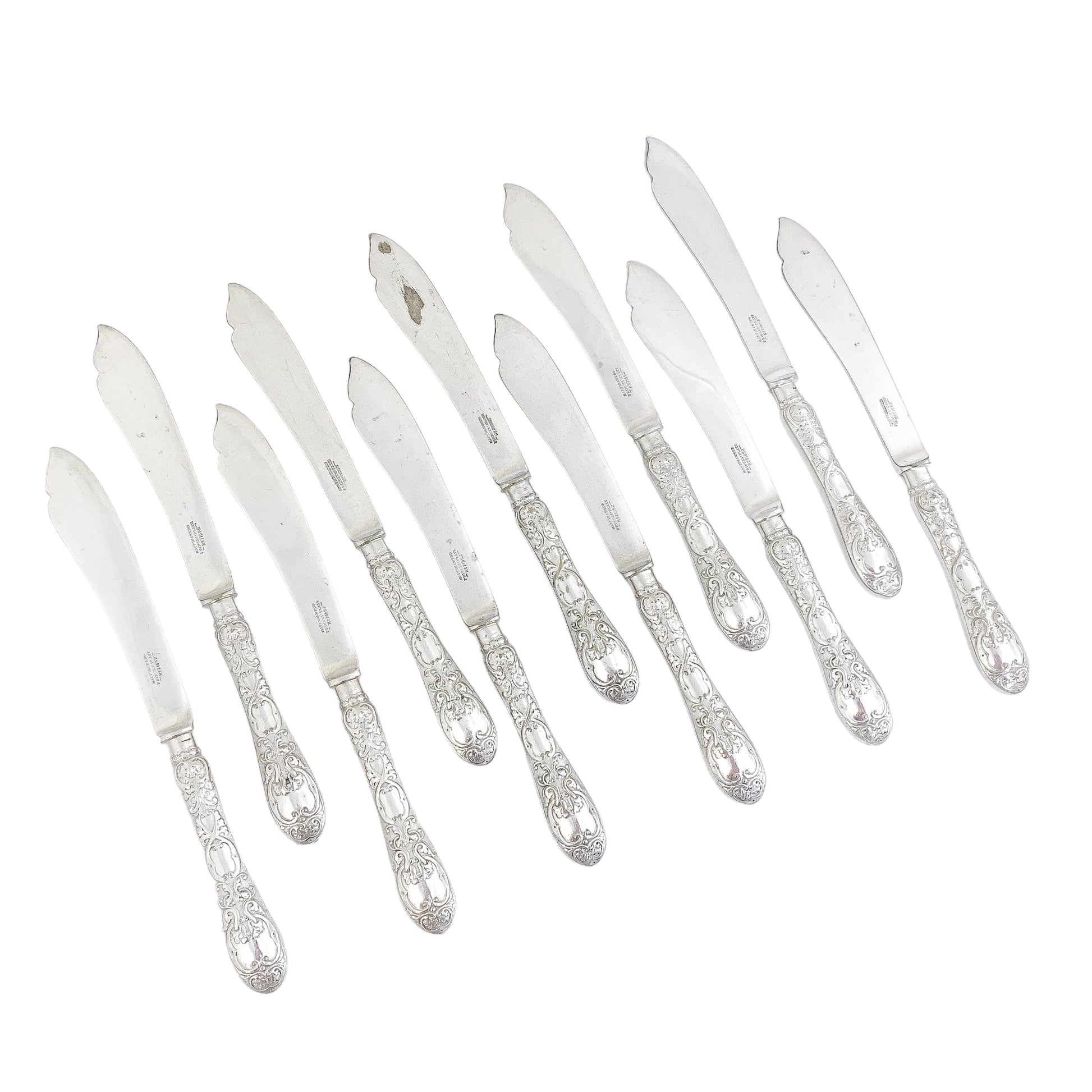 Late Victorian Mappin & Webb silver plated 24 piece 12 person fish cutlery set in oak canteen