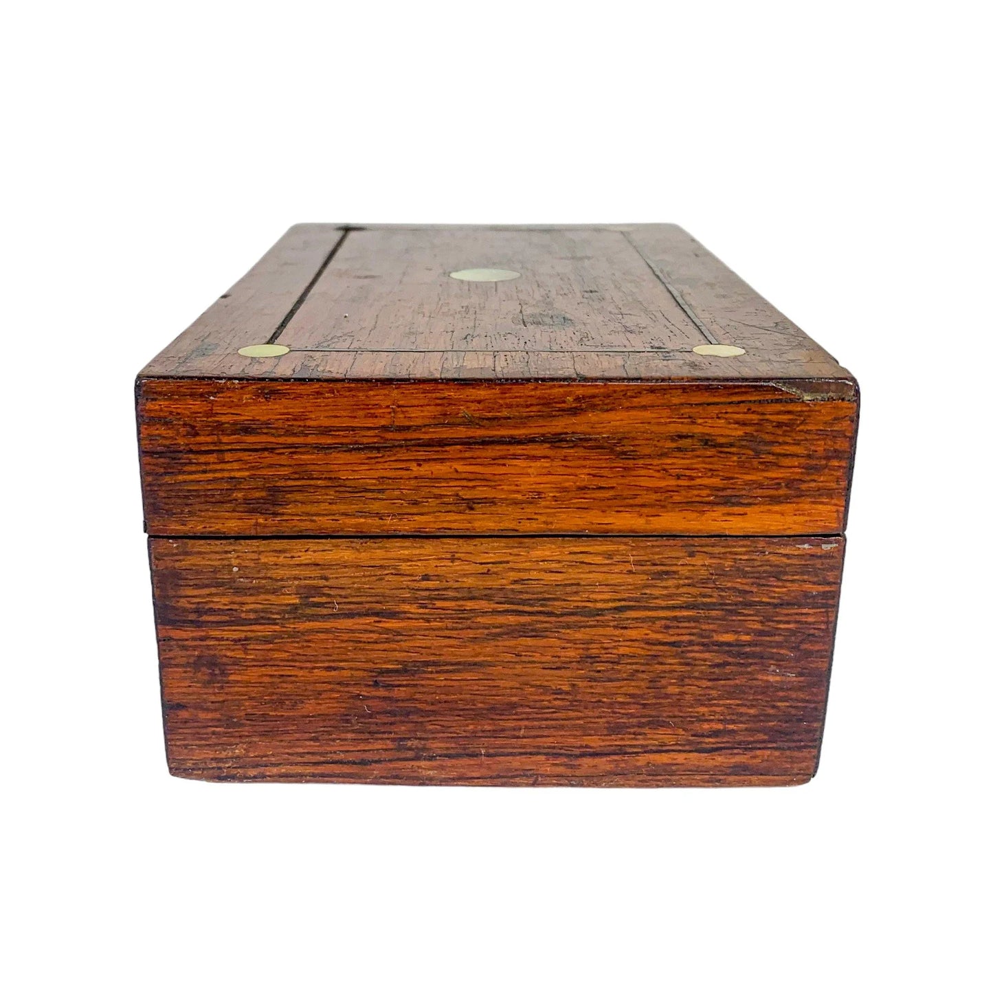 Victorian mahogany and mother of pearl jewellery trinket storage box