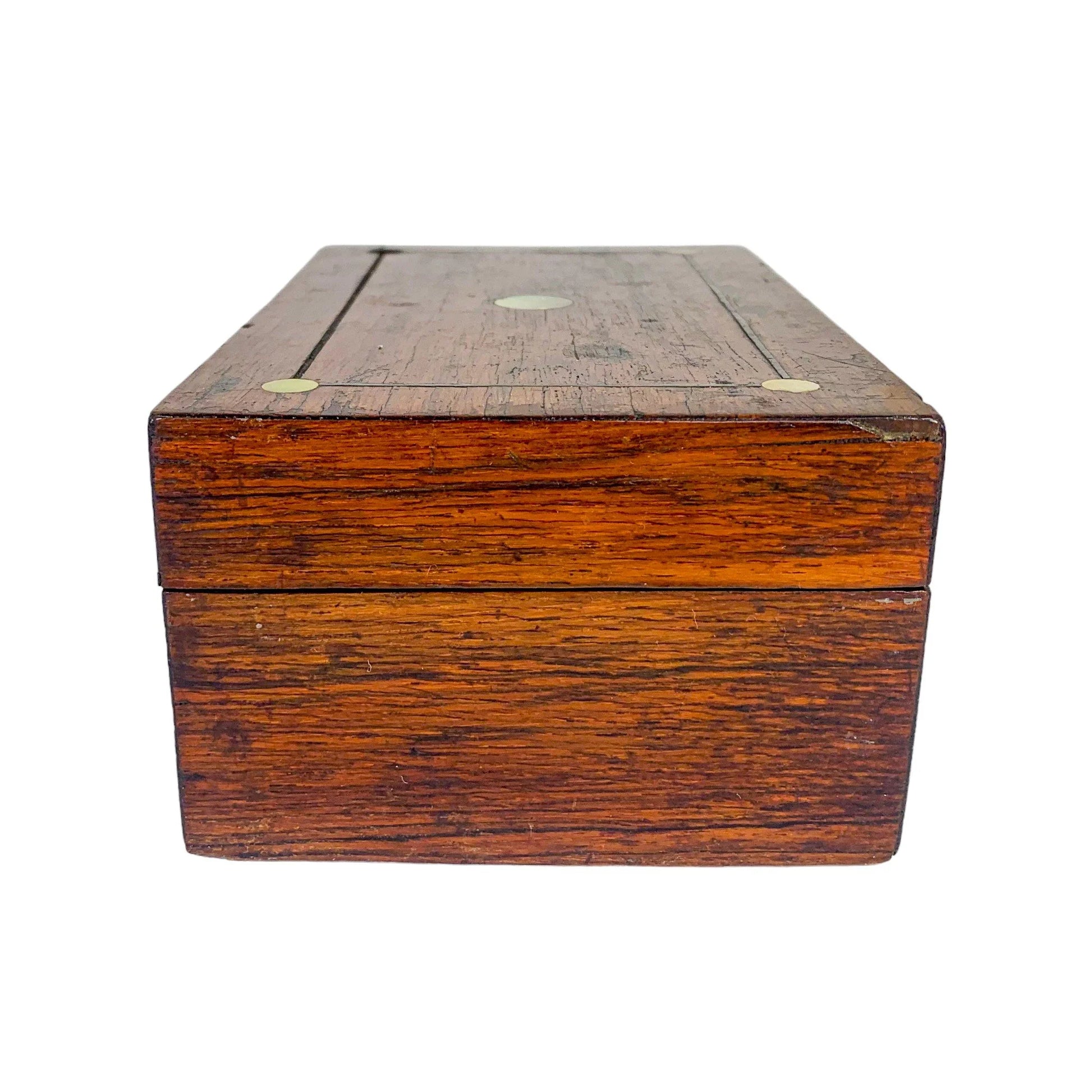 Victorian mahogany and mother of pearl jewellery trinket storage box