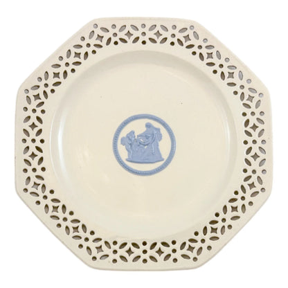 Pair of mid-Victorian Wedgwood Queen's Ware porcelain Neoclassical octagonal plates