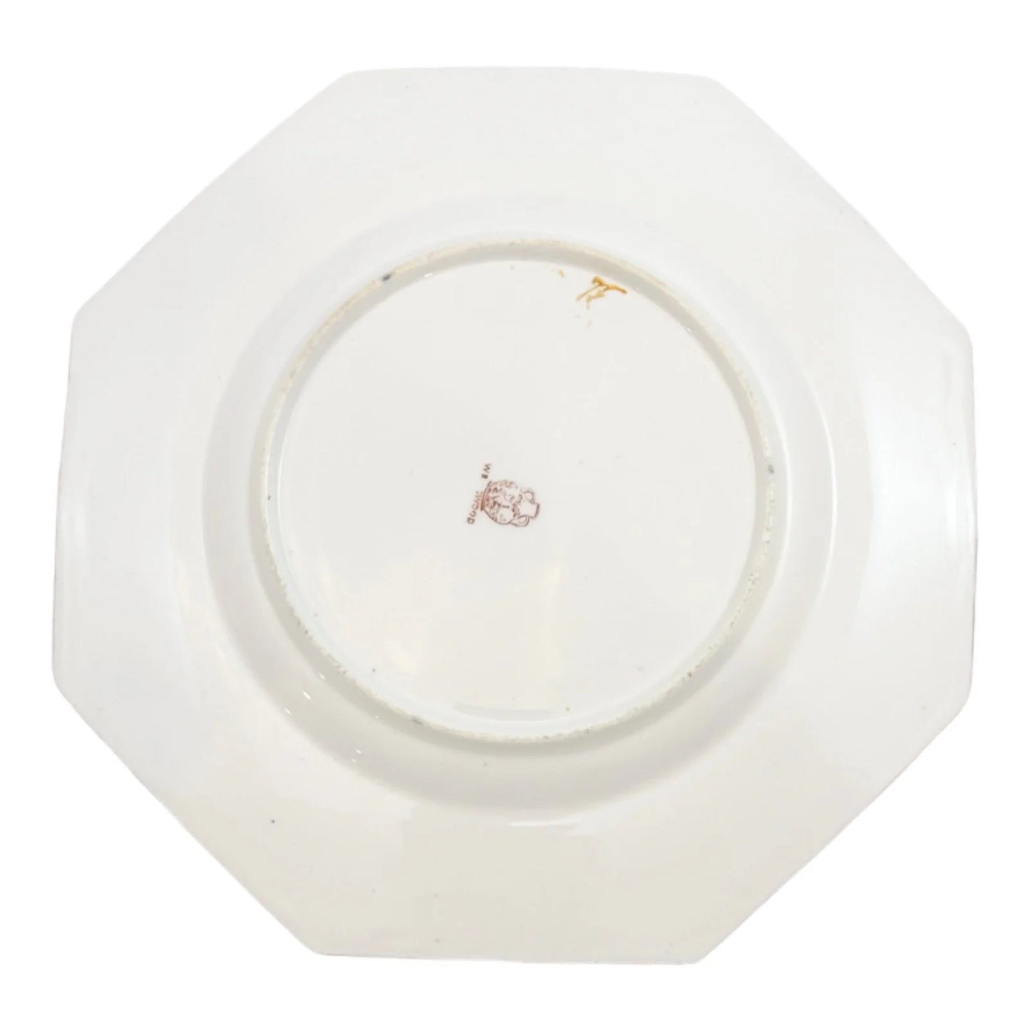 Aesthetic Movement octagonal Wedgwood porcelain plate, gilt floral and bird design