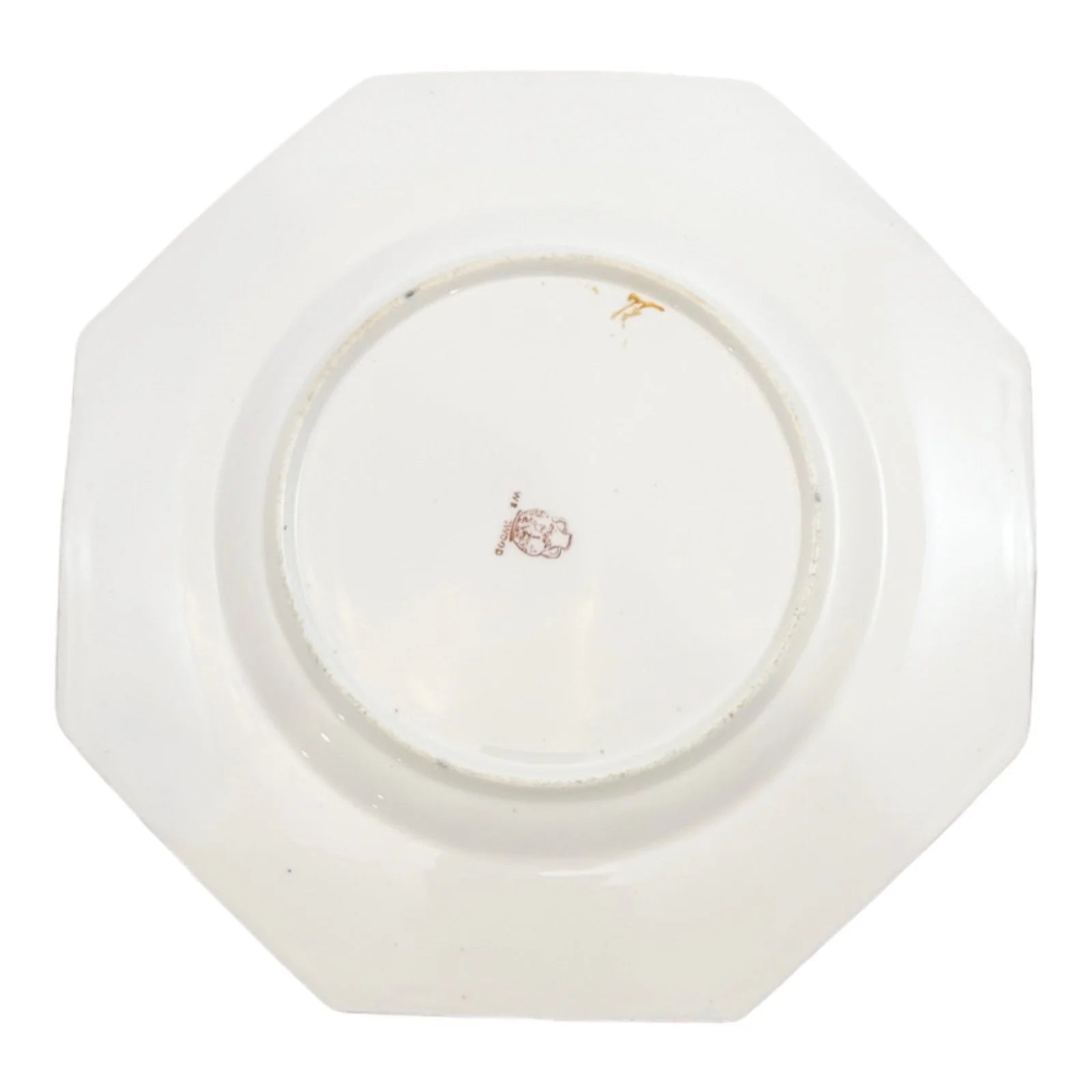 Aesthetic Movement octagonal Wedgwood porcelain plate, gilt floral and bird design