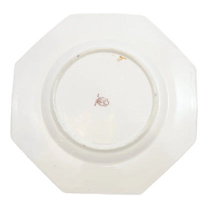 Aesthetic Movement octagonal Wedgwood porcelain plate, gilt floral and bird design