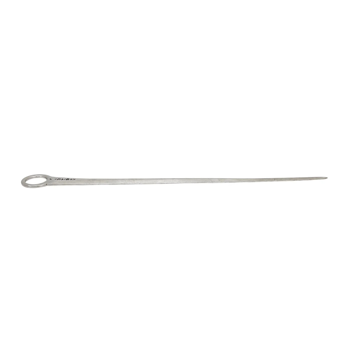 George III sterling silver meat skewer / letter opener with ring handle