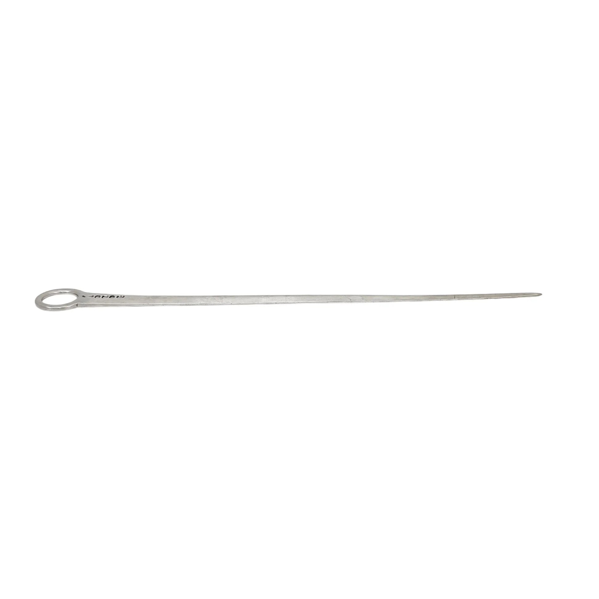 George III sterling silver meat skewer / letter opener with ring handle