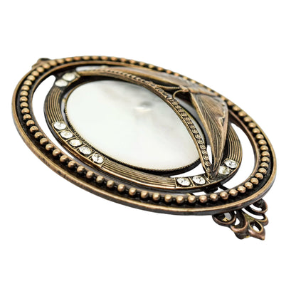 Vintage Ermani Bulatti huge bronzed mother-of-pearl butterfly statement brooch