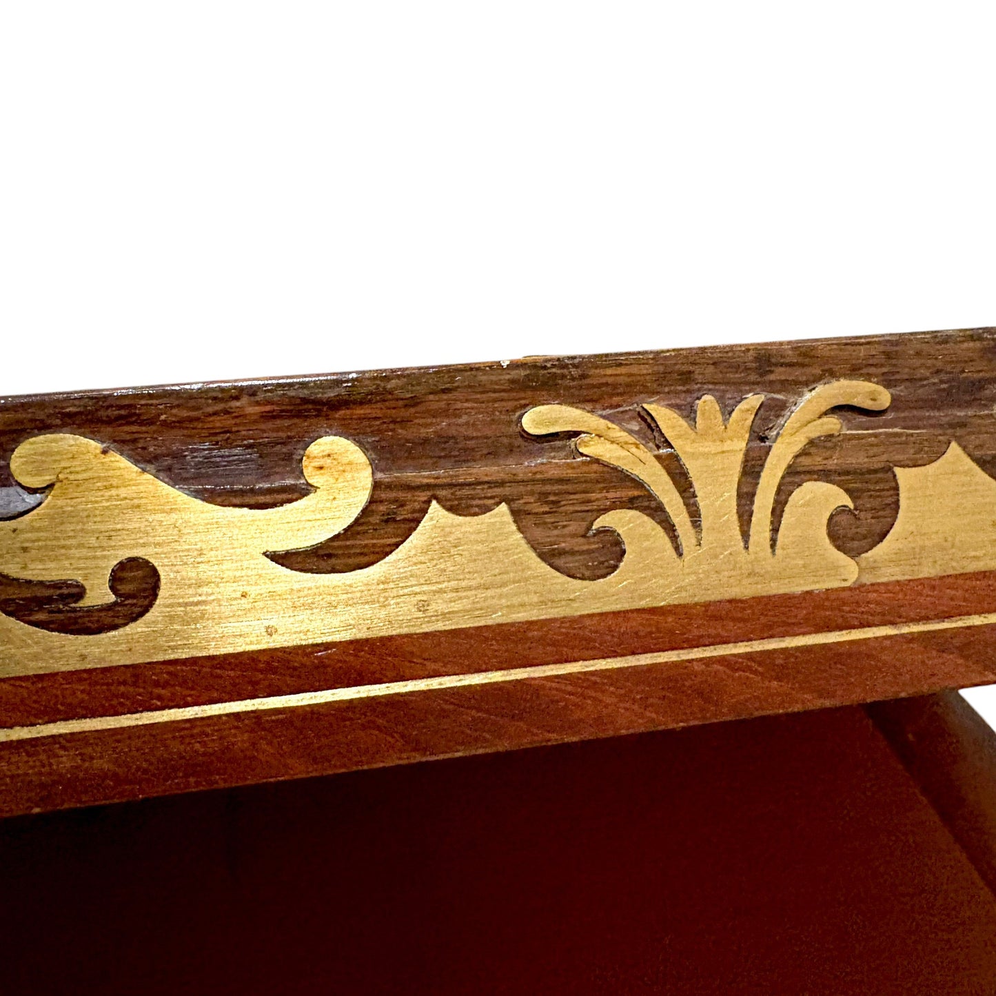 Victorian mahogany writing slope, brass inlay, secret drawers